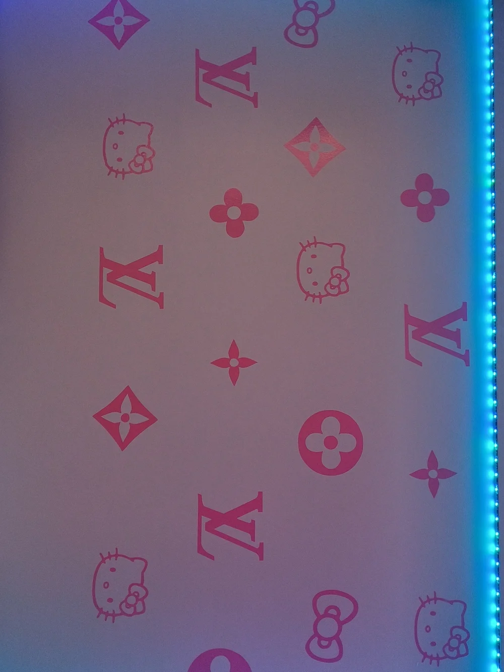 Hello Kitty Pink Vinyl Sticker Sheet for Bedding Decor